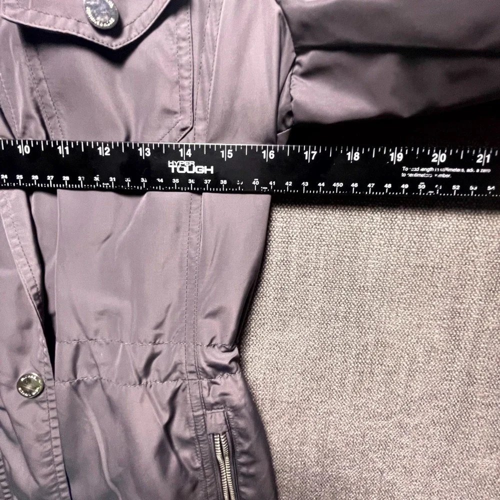 Michael Kors Anorak Jacket Womens XS Gray Full Zip Detachable Hooded Outdoor